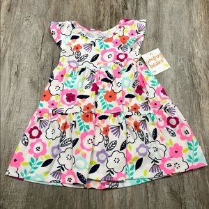 Jumping Beans White and Floral Toddler Sun Dress Size 18 Months. Size 18 Months.